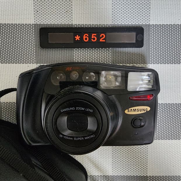 삼성캐녹스 퍼지줌 1050 필름카메라 파우치포함