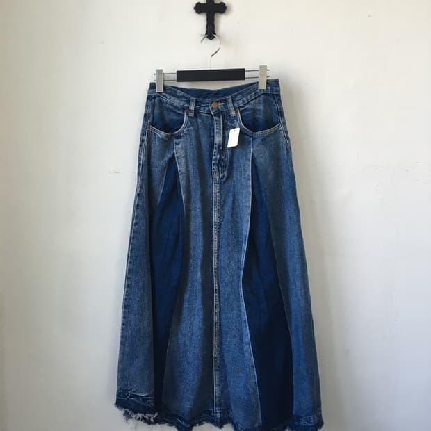 Denim long skirt