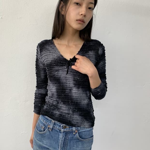 Tie-dyed frill long sleeve