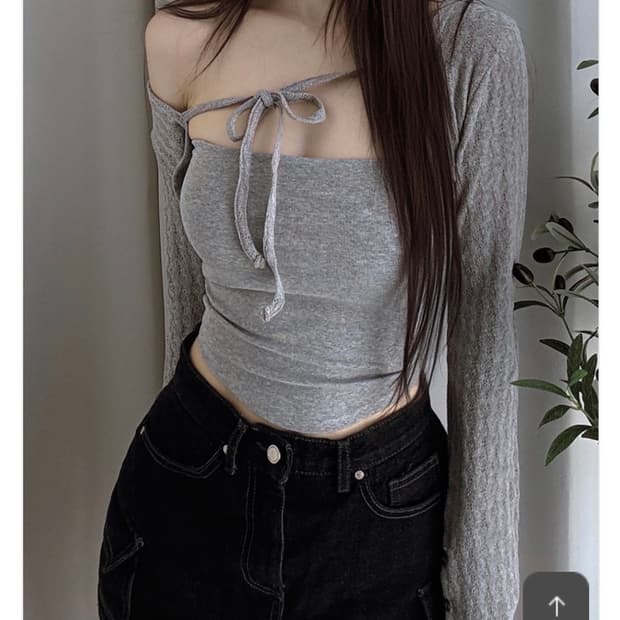 새상품) 카인다미 아일렛 펀칭 볼레로 핑크 그레이 블랙