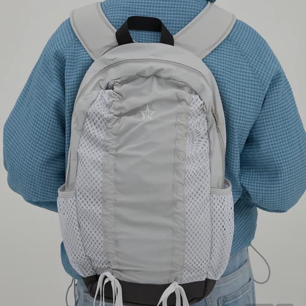 와이케이 메쉬 투톤 백팩 그레이