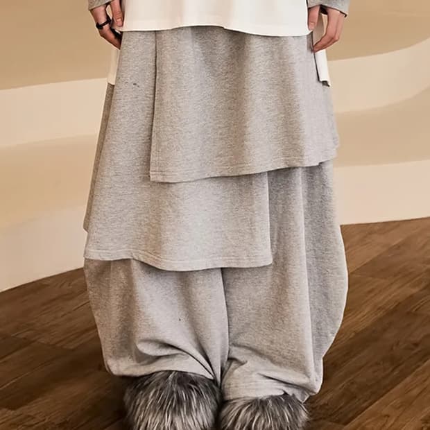 레큘리 스웻스커트 팬츠 