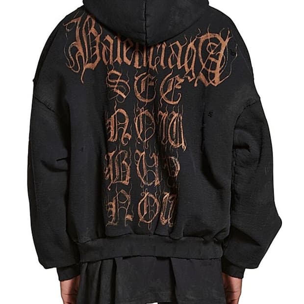 [L] 발렌시아가 헤비메탈 후드집업 스몰 핏