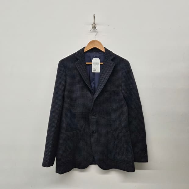 빔즈 체크 패턴 울 자켓 남성 M