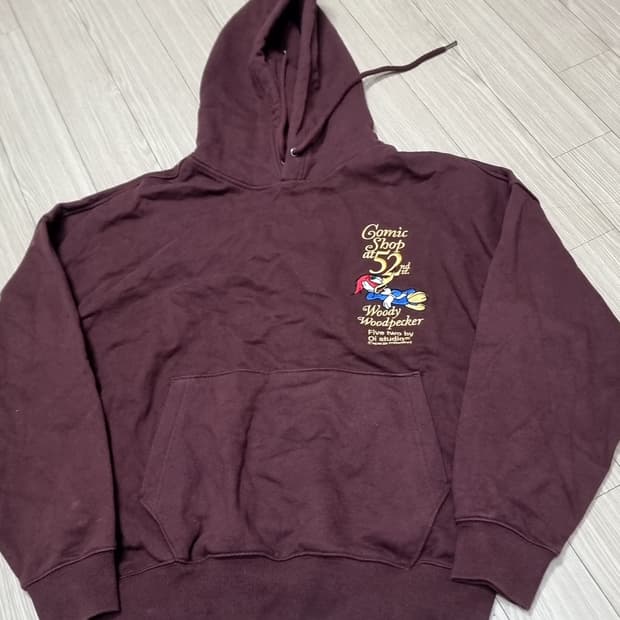 O!OI 우디 우드페커 버건디 후드티(실측)