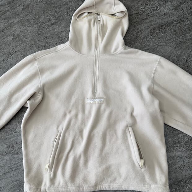 슈프림 폴라텍 페이스마스크 하프 집 풀오버 스톤 - 22FW (L) 