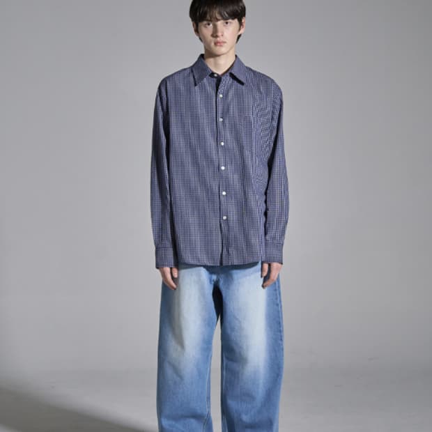 노운 noun wide denim pants mid blue 2사이즈