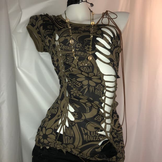 Y2K brown cutting top