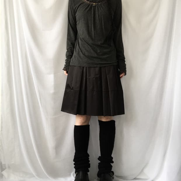 Axes femme lace point high neck sleeve