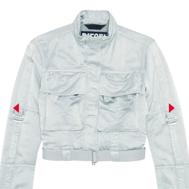 디젤 G-Tali 린넨 블렌드 크롭 자켓 L