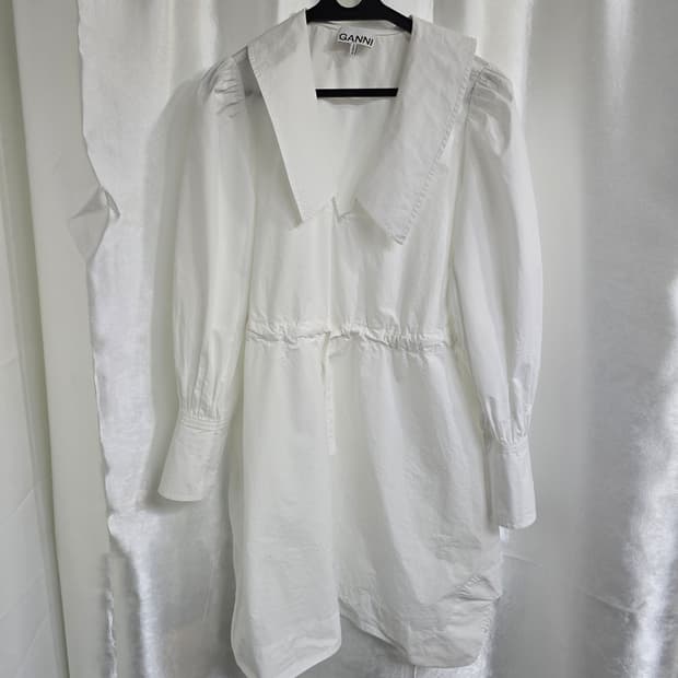 GANNI 화이트 코튼 셔츠 원피스 (1771)