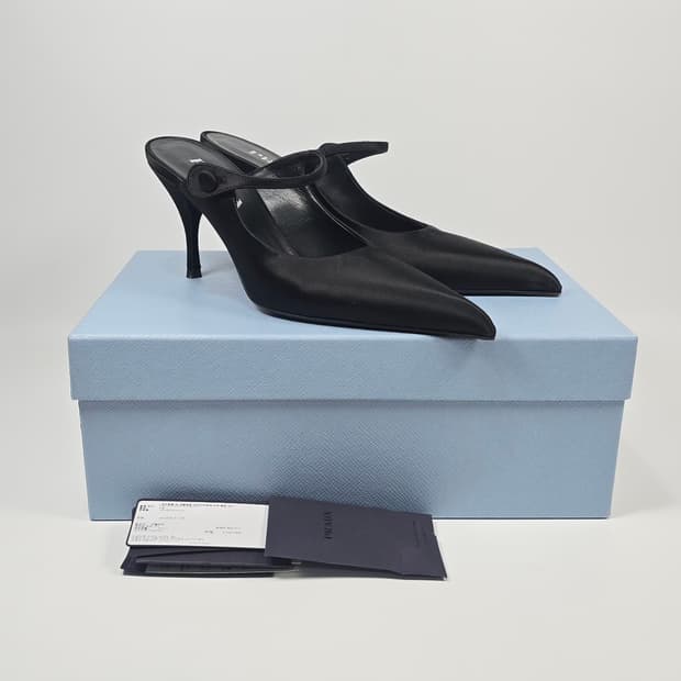 프라다 새틴 하이힐 뮬 슬링백 펌프스 ( 225 )