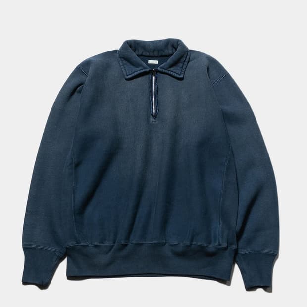 아프레쎄 26ss 빈티지 하프집업 스웻 블루 5사이즈