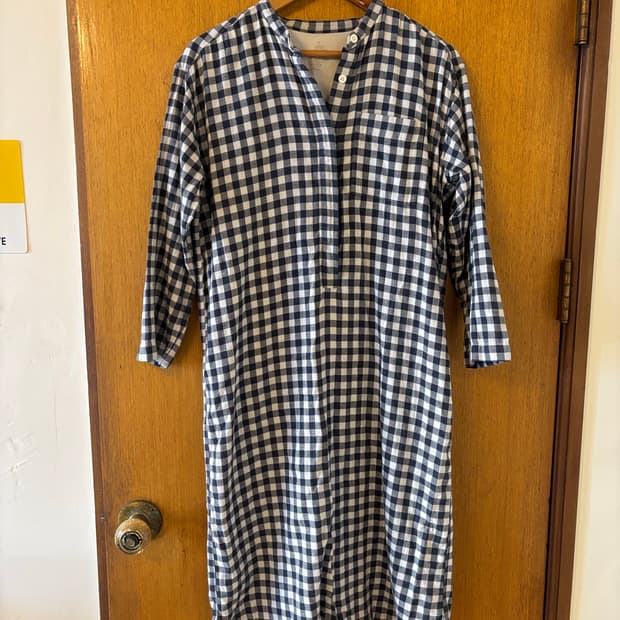 무인양품 체크 원피스파자마
