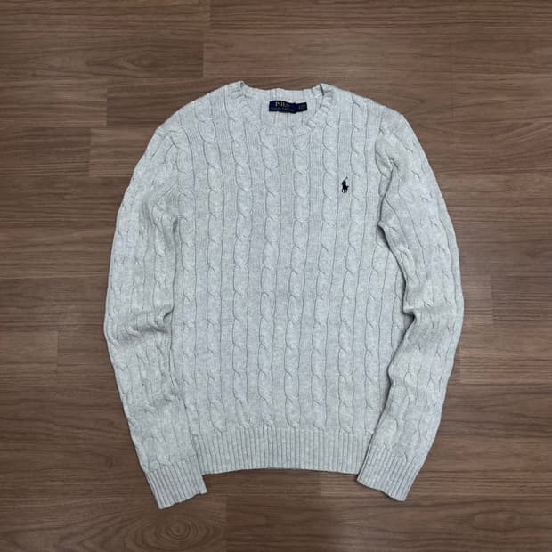 100 폴로랄프로렌 꽈배기 그레이 니트