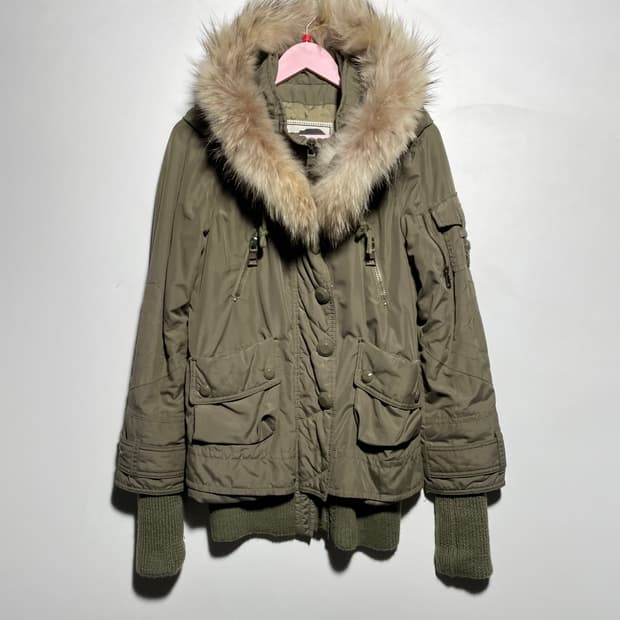 스파이럴걸 퍼 후드 야상 점퍼