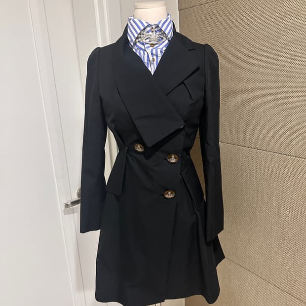 비비안웨스트우드 레드라벨 드레이핑 코튼 롱 자켓