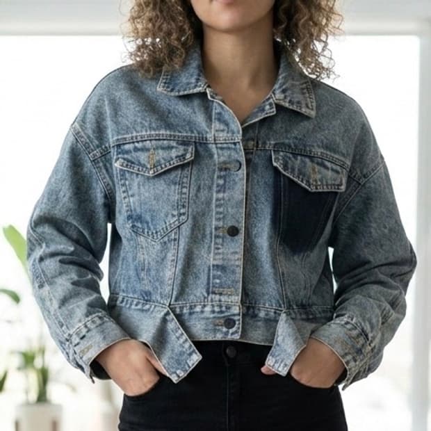 데님 크롭 자켓