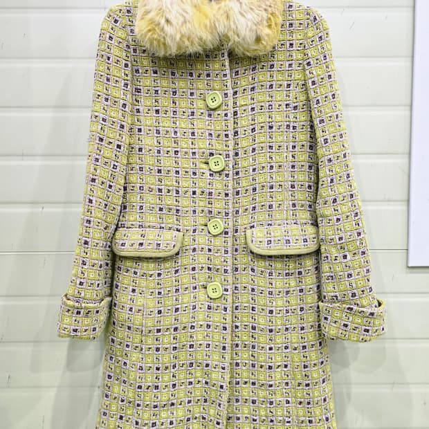 Lemon mood 울 코트 일본 빈티지(래빗 퍼 카라)