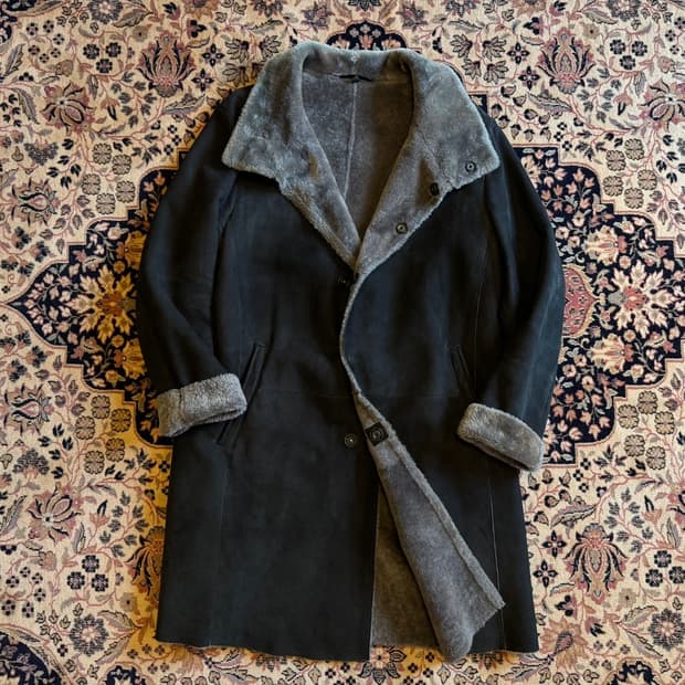 아르마니 꼴레지오니 시어링 램스킨 레더 코트 100~105