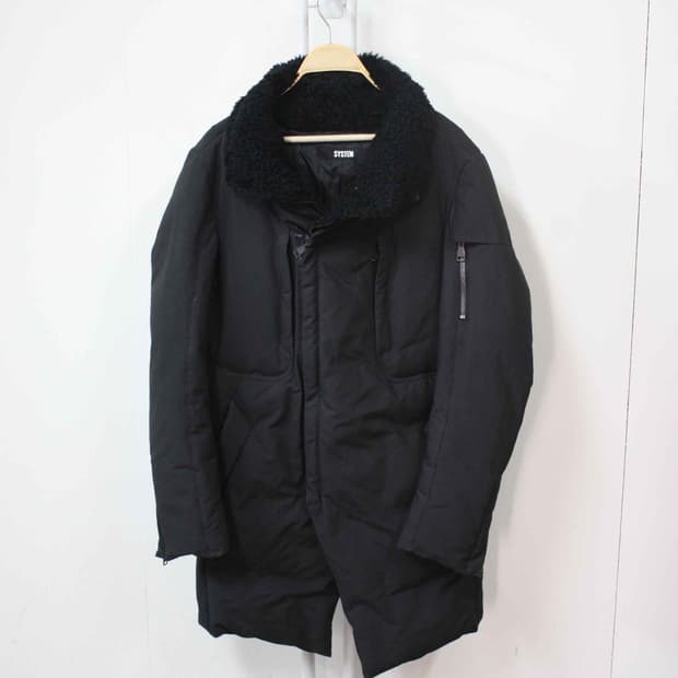 W-3855/시스템 정품 남성용 양털트리밍 거위털 패딩 100