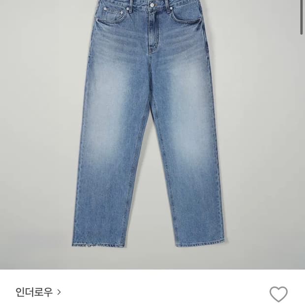[인더로우] 5PK 와이드 테이퍼드 데님 팬츠 빈티지블루 1사이즈
