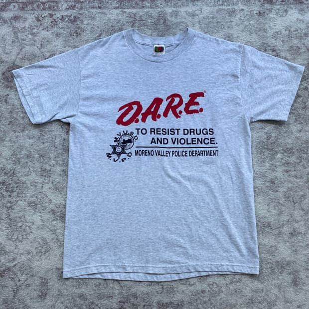 (L) 90s 빈티지 DARE 티셔츠 그레이
