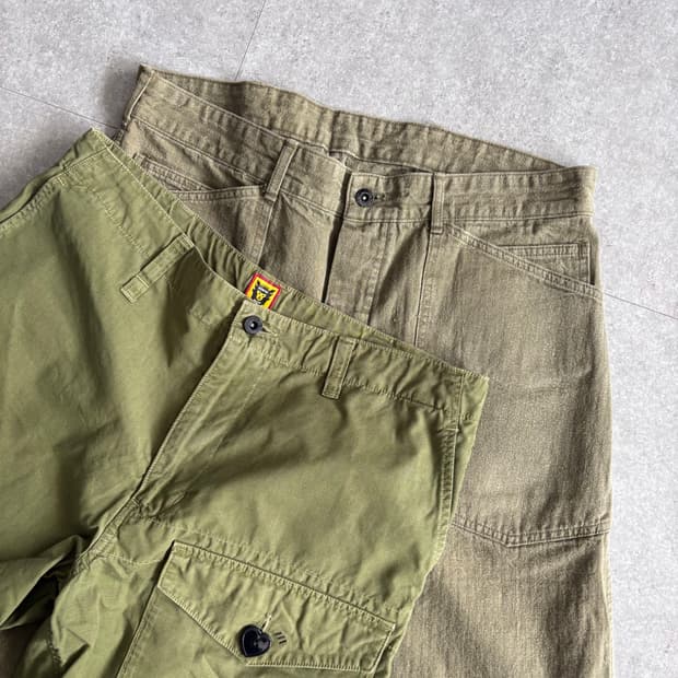 HUMAN MADE CINCH BACK HARRINGBONE SHORTS