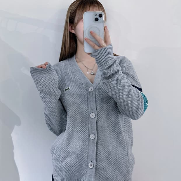 라코스테 브이넥 가디건