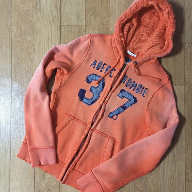 아베크롬비 빈티지 썬페이딩 오렌지 후드집업