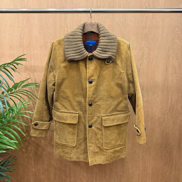 유나이티드 애로우즈 코듀로이 자켓 니트 숄카라 디테일 레귤러핏 브라운