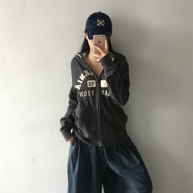 후아유 자수패치 로고 후드집업