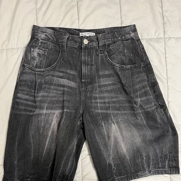 밀로 아카이브 데님 버뮤다 팬츠 워시드 블랙