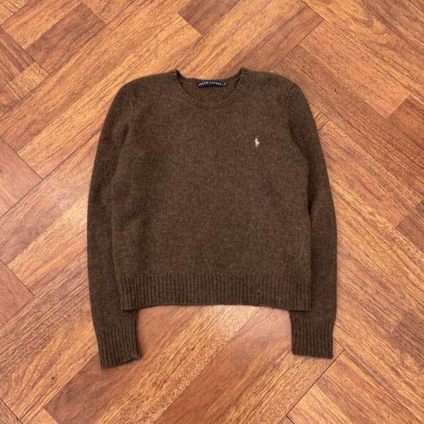 여성용 M~L 일본판 폴로 랄프로랜 라운드 니트 