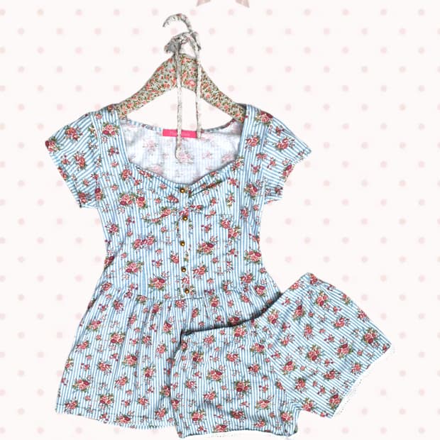 Pinky girls 스트라이프 플로럴 셋업