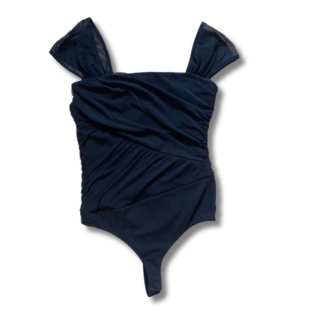 WOLFORD Sheer Sleeve Drape Bodysuit