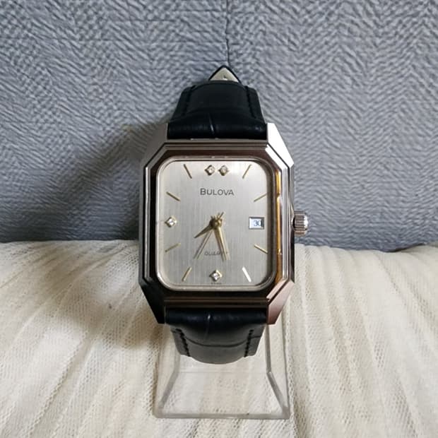 90's 빈티지 부로바 쿼츠 텅스텐 사각 드레스 워치