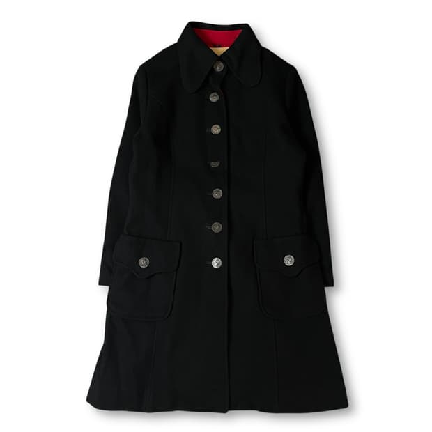 빈티지 블랙 투포켓 버튼 싱글 코트