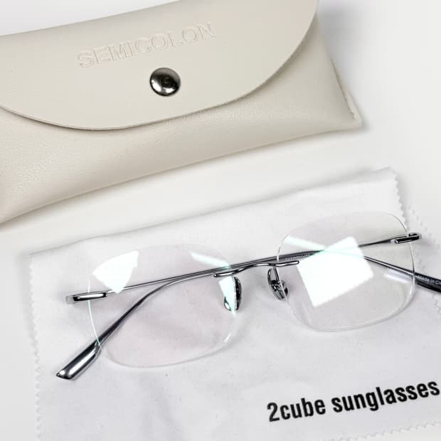세미콜론 아이웨어 줄리엔 실버 무테 블루라이트 안경