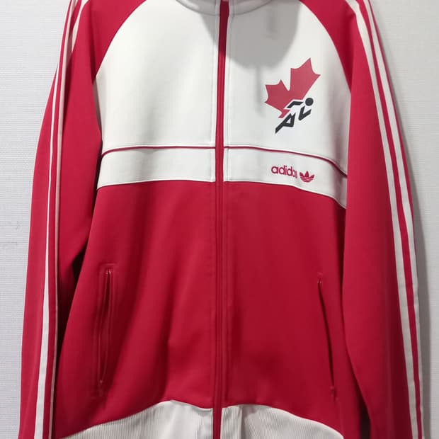아디다스 캐나다 빨흰 트랙탑 저지 져지집업 105/XL
