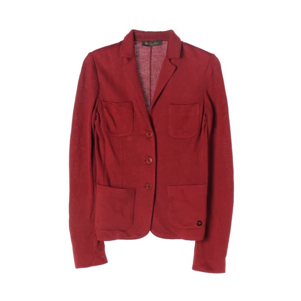 [S]로로피아나 린넨 실크 100% 레드 싱글브레스티드재킷
