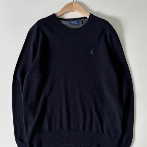 Polo 폴로 랄프로렌 신형 메리노울 네이비컬러 라운드넥 니트