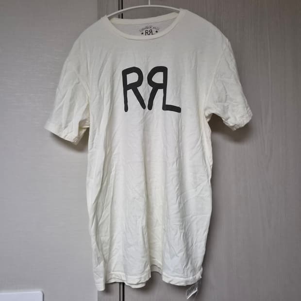 더블알엘 rrl 렌치 로고 화이트 티