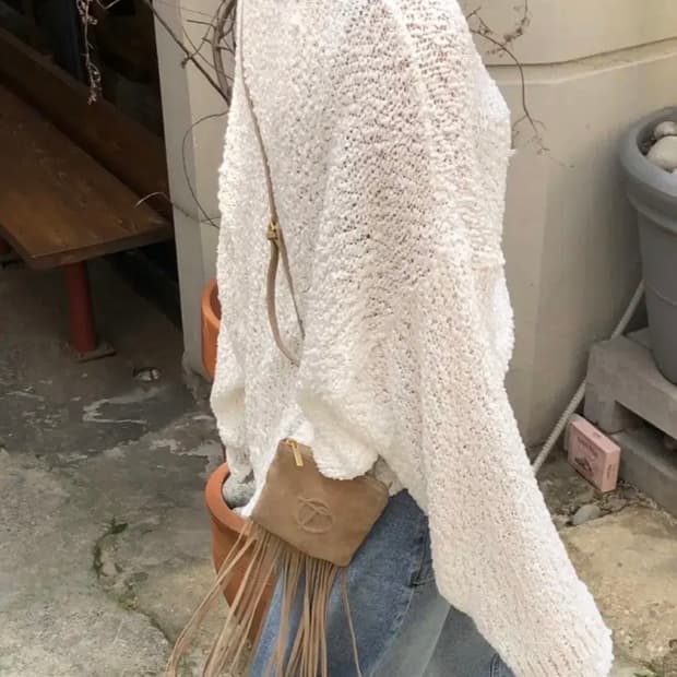 윈아웃 루즈핏 그물 니트