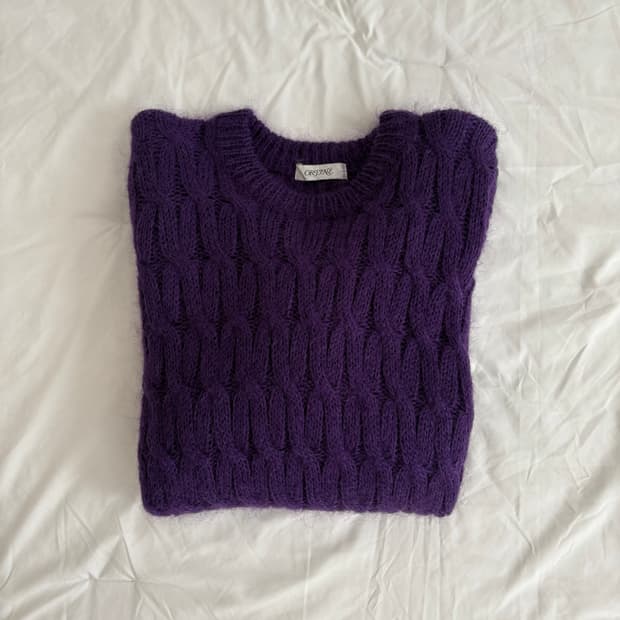purple cable sweater 케이블 니트