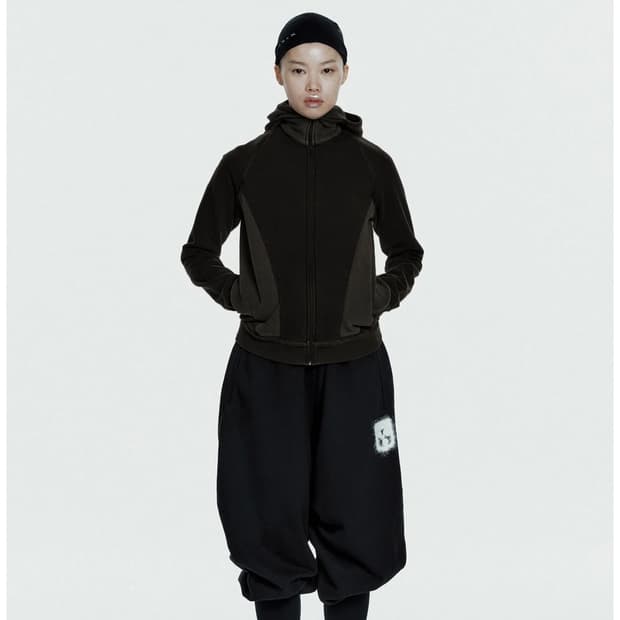 Hyein seo Slashed Zip Hoodie charcoal