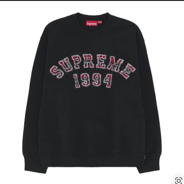 (새상품) 슈프림 26 ss 플레이드 아크 맨투맨 블랙 XL