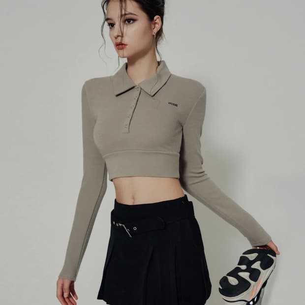 하이드 H 07 카라 로고 버튼 탑 _ 라이트 카키