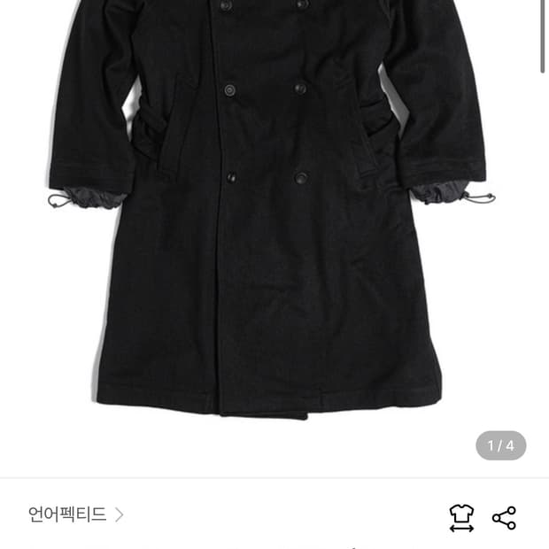 언어펙티드 블랙 트렌치 코트 m