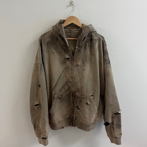 Distressed washed desert custom 후드집업